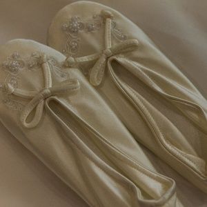 Ivory Wedding Ballet Flats Size 9-10